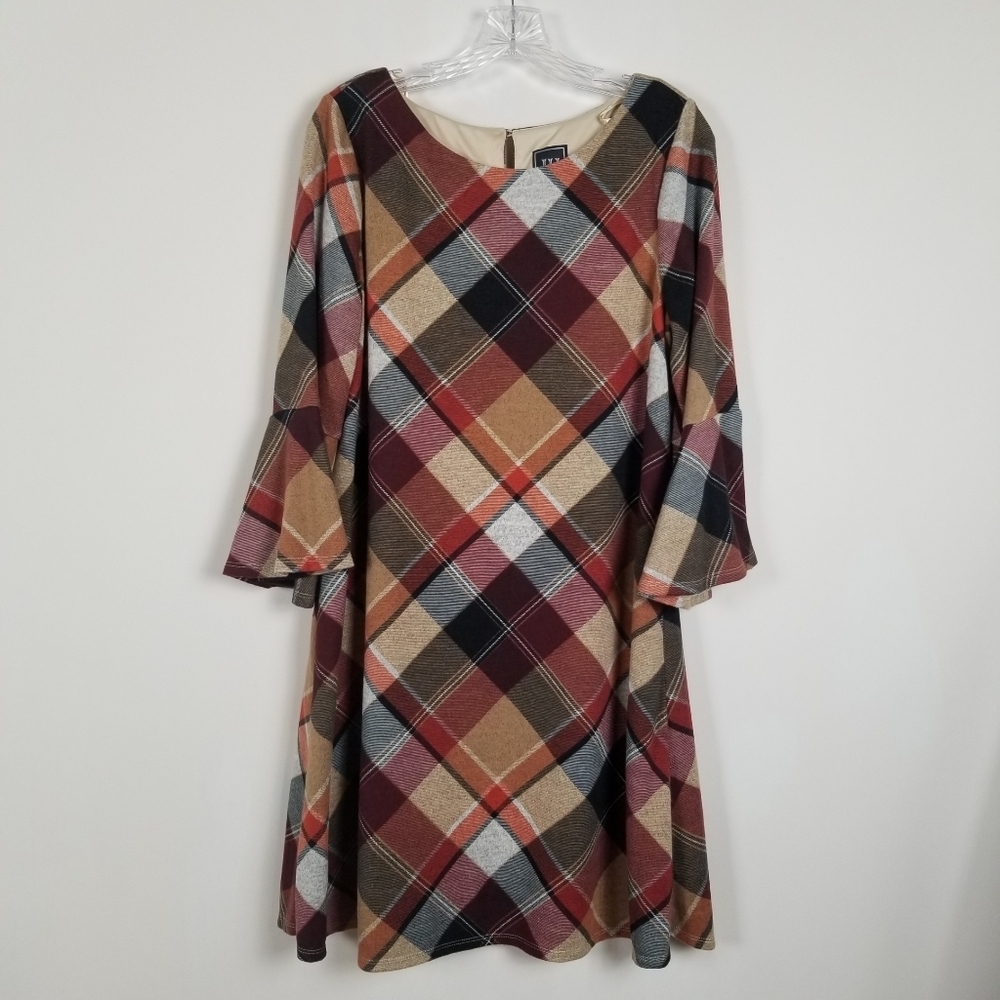 JH Plaid Soft Dress Size Large Bust 38